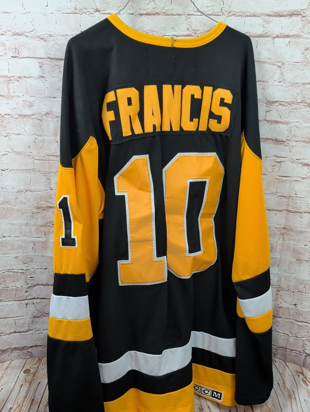 Ron FRANCIS Pittsburgh PENGUINS 10 Off. Lic. CCM Vintage Jersey, Size Men's 54